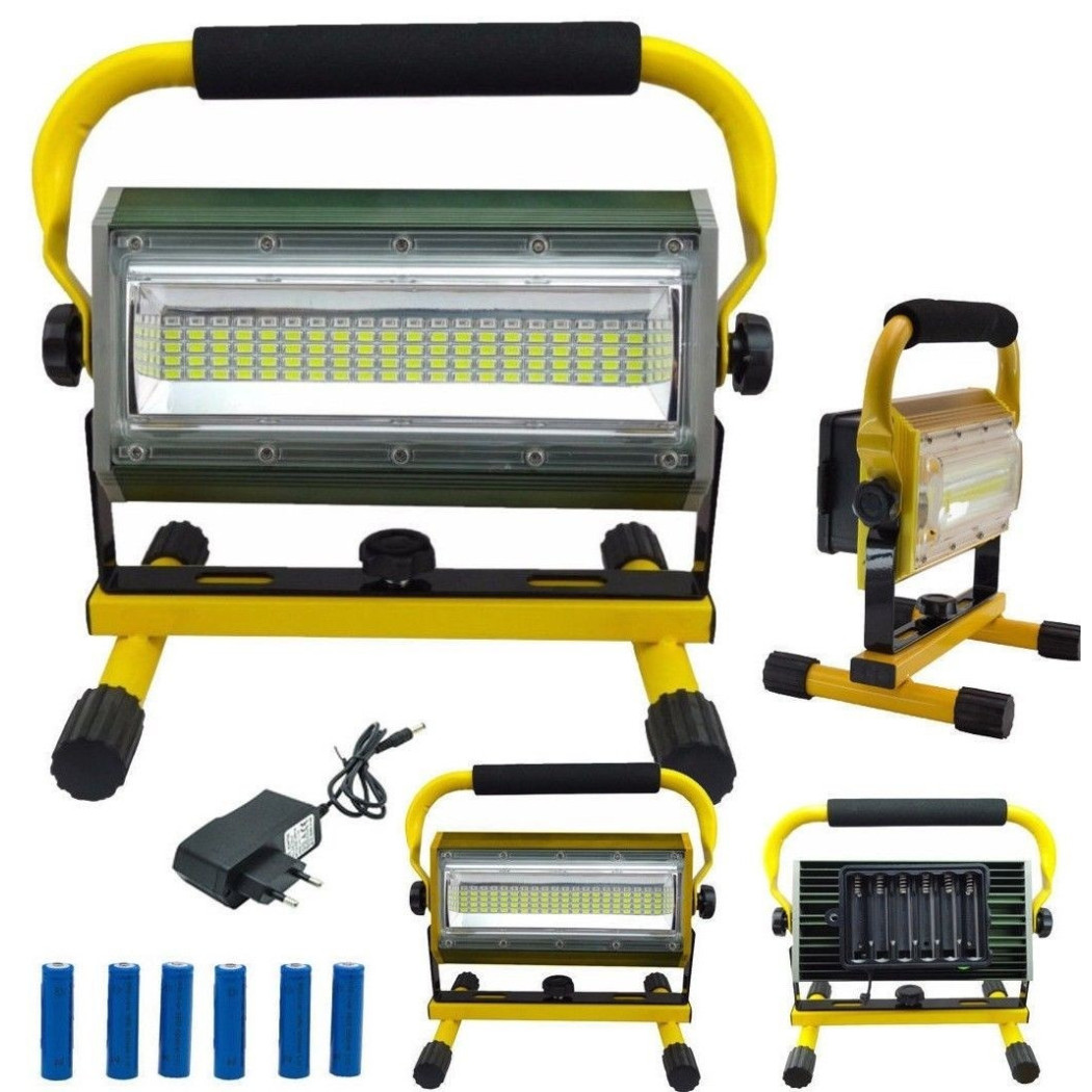 foto del prodotto trade shop traesio faro faretto lampada batterie ricaricabile portatile esterno 100w led w812 