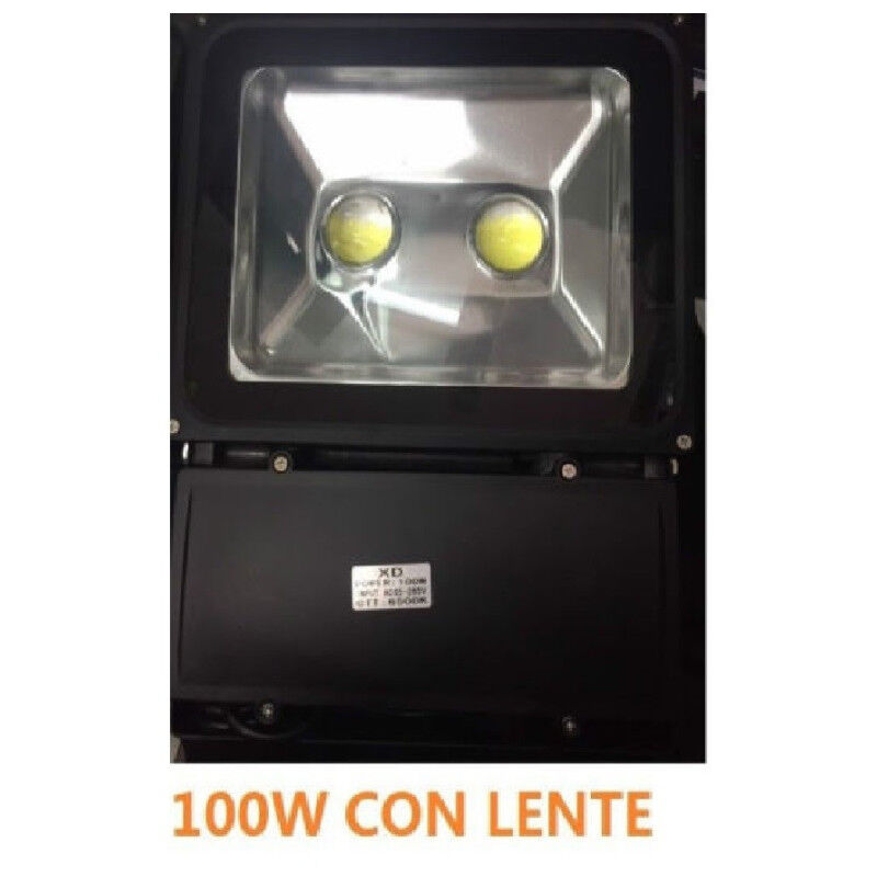 foto del prodotto trade shop traesio faro faretto led cob giove ip66 lente 100 w watt spot lampada luce freddo fredda 