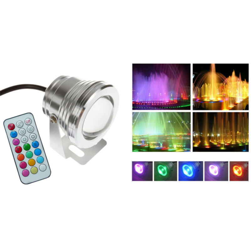 foto del prodotto trade shop traesio faro faretto led orientabile calda fredda rgb 10 watt cob 12 volt ip 65 luce rgb 