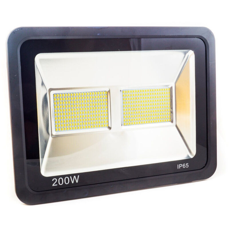 foto del prodotto trade shop traesio faro faretto led smd doppia piastra luce lampada 200 w watt ip65 220v 1800lmn 