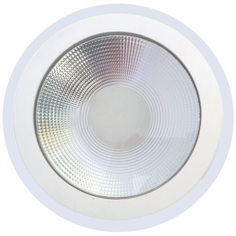 foto del prodotto trade shop traesio faro faretto pannello ad incasso a led in vetro tondo 10 watt bianco luce bianco freddo 12 watt