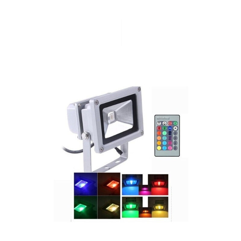 foto del prodotto trade shop traesio faro faretto rgb led multicolor uso esterno interno con telecomando 50w 
