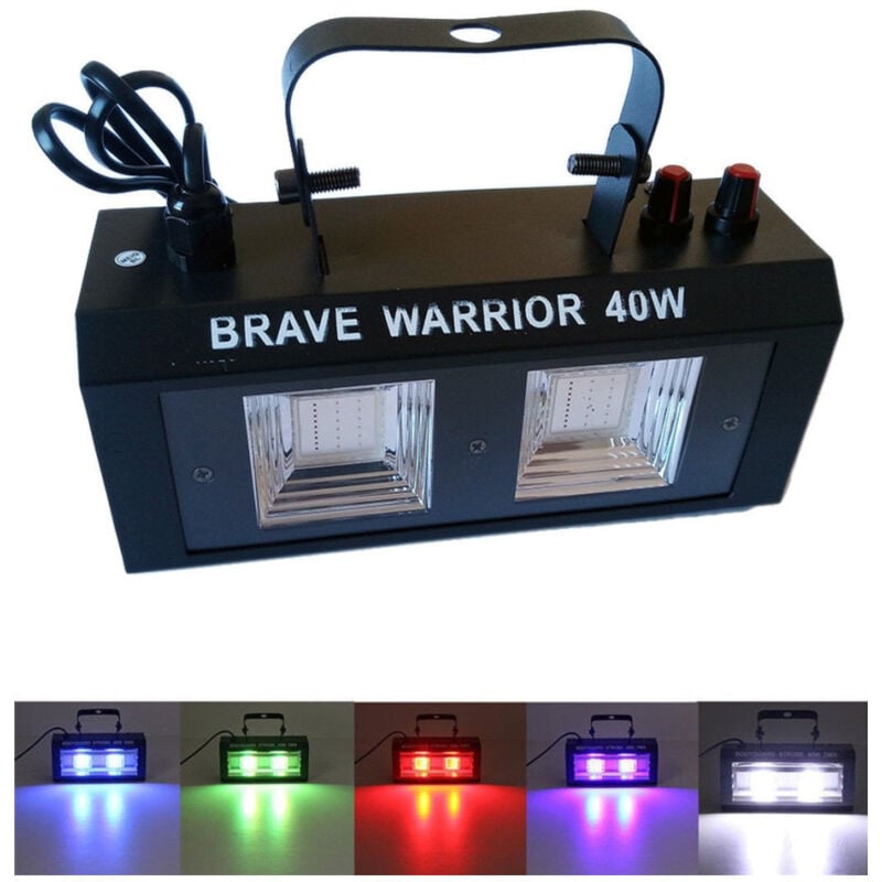foto del prodotto trade shop traesio faro faretto rgb proiettore a led multicolore stroboscopica sensore sonoro 40w 