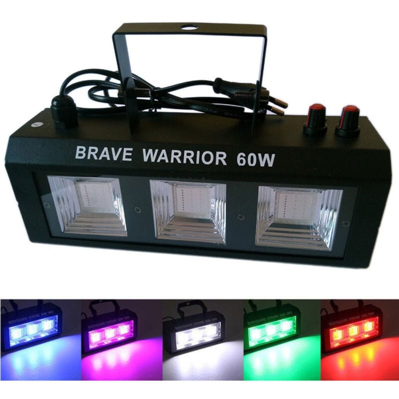 foto del prodotto trade shop traesio faro faretto rgb proiettore a led multicolore stroboscopica sensore sonoro 60w 