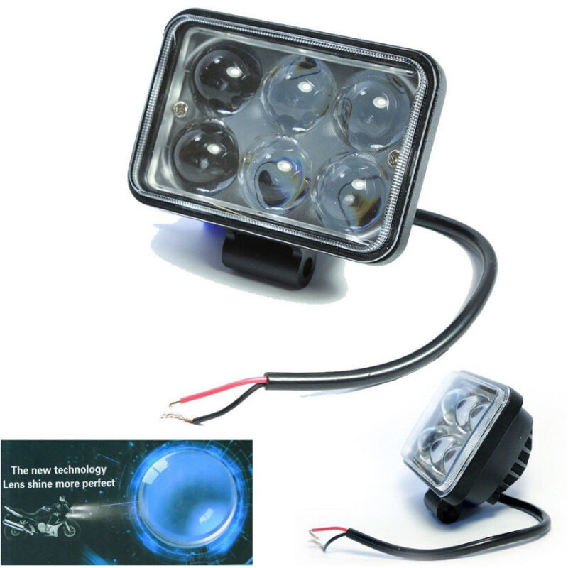 foto del prodotto trade shop traesio faro lampada supplementare profondita 12v 6 led luce bianca 18w moto scooter 