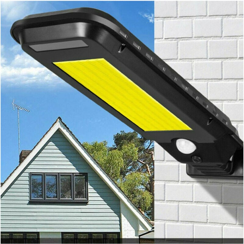 foto del prodotto trade shop traesio faro lampione stradale pannello solare fotovoltaico sensore 210 led cob t 210a 