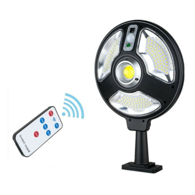 foto del prodotto trade shop traesio faro lampione stradale solare con sensore di movimento telecomando 120 led 1288b 