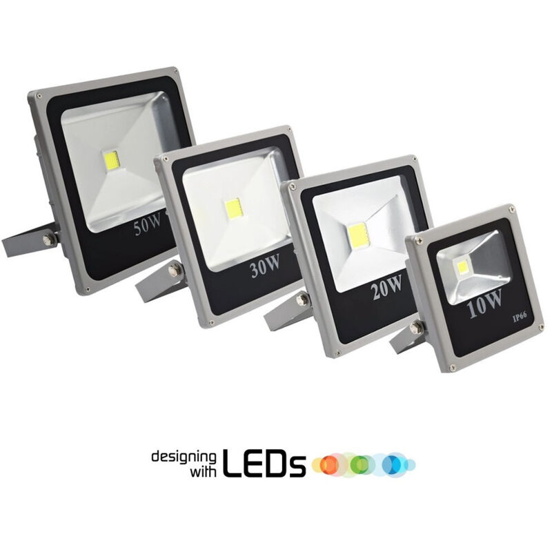 foto del prodotto trade shop traesio faro led faretto slim alta luminosita luce bianca 10 20 30 50 80 100 120 w ip65 100 watt