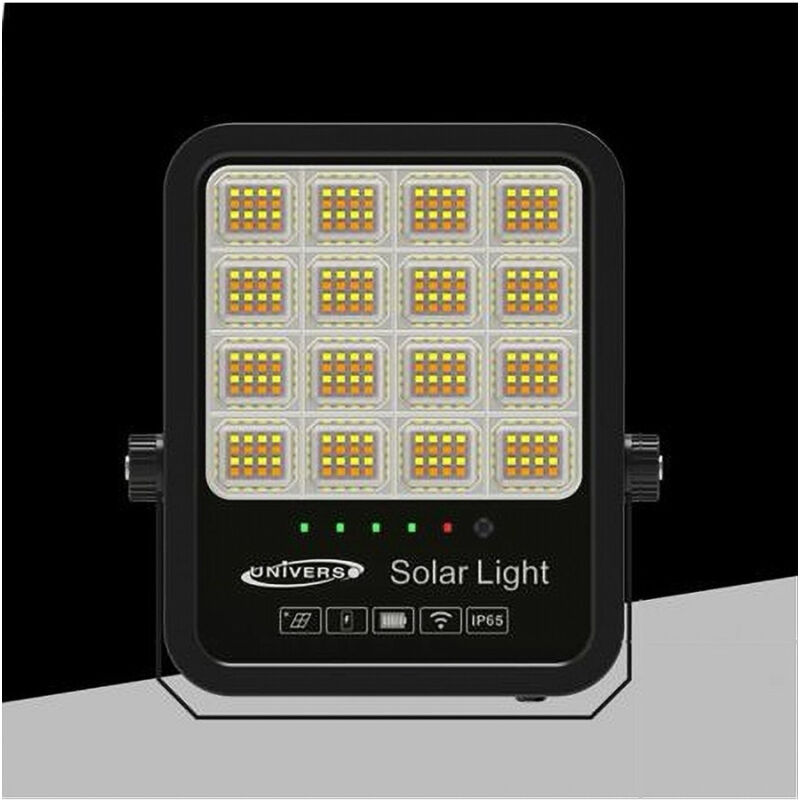foto del prodotto trade shop traesio faro led proiettore 200w ip65 cct 3in1 con pannello solare telecomando ry 200w 3c 