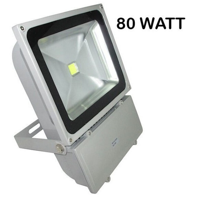 foto del prodotto trade shop traesio faro led slim faretto luce calda alta luminosita 10w 20w 30w 50w 80w 100w ip66 80 watt