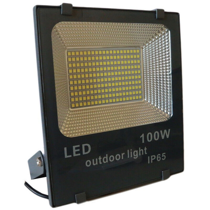 foto del prodotto trade shop traesio faro led smd slim faretto spot luminosita luce bianca fredda 50 100 200 w ip65 100 watt