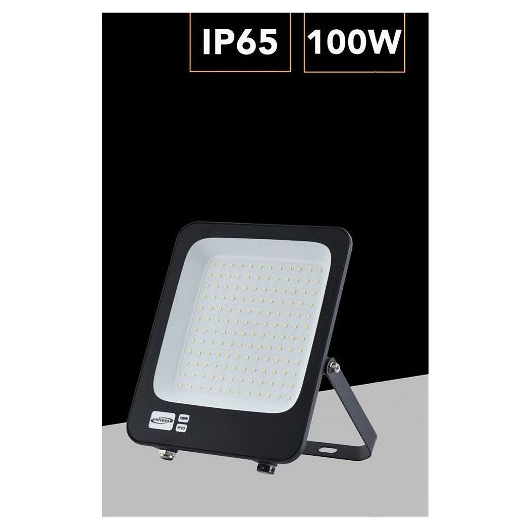 foto del prodotto trade shop traesio faro led ultra slim 100w esterno ip65 orientabile luce 6500k 3000k 4000k jr 100w bianco caldo 
