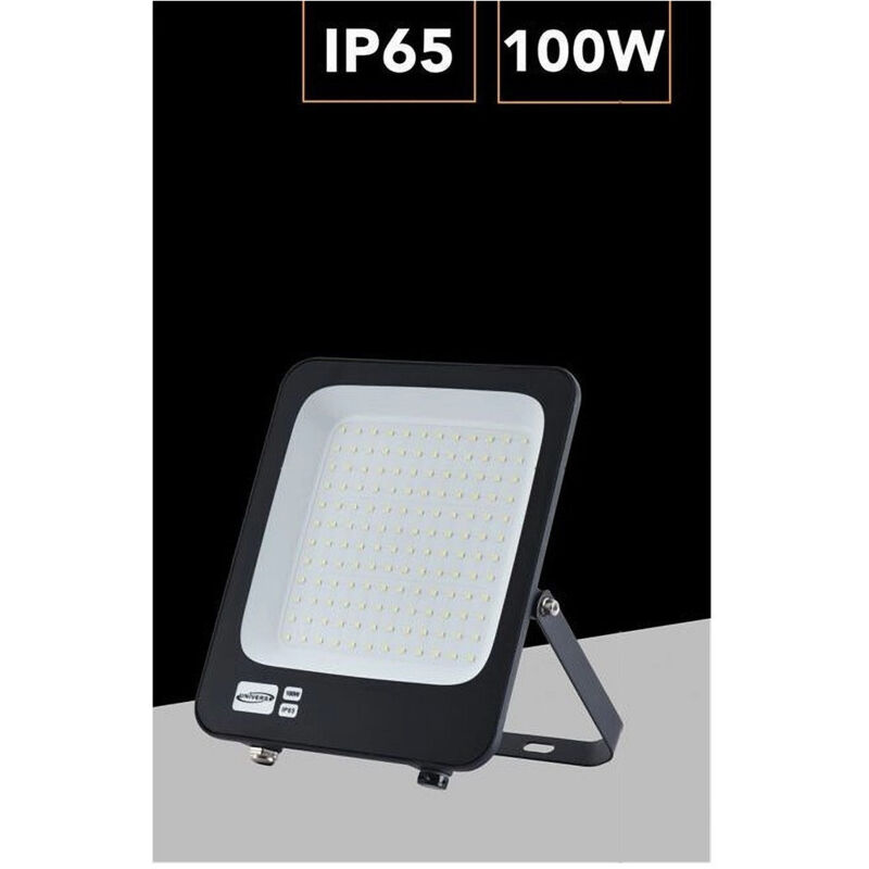 foto del prodotto trade shop traesio - faro led ultra slim 100w esterno ip65 orientabile luce 6500k 3000k 4000k jr-100w - -bianco naturale -