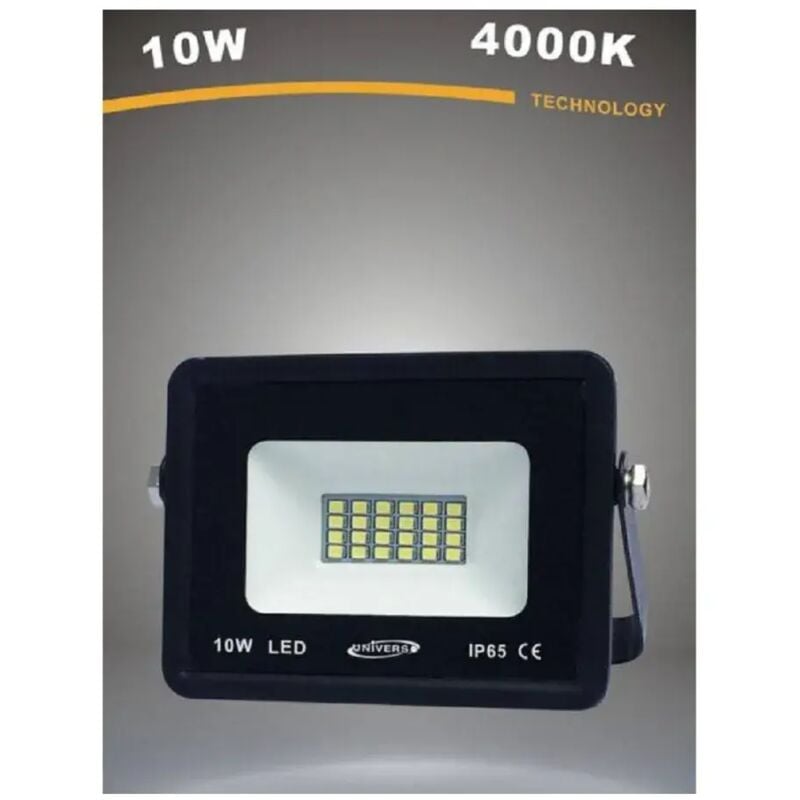 foto del prodotto trade shop traesio - faro led ultra slim proiettore luce 4000k 6500k 3000k scocca nera 10watt f10w-n1 - -bianco naturale -