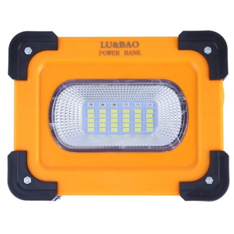 foto del prodotto trade shop traesio faro luce a led spotlight ricaricabile con pannello solare portatile 30w 1500lmn 