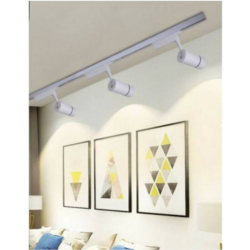 foto del prodotto trade shop traesio faro proiettore binario 30w led cob luce 6500k 3000k 4000k f30w 07a faretto bianco bianco caldo 