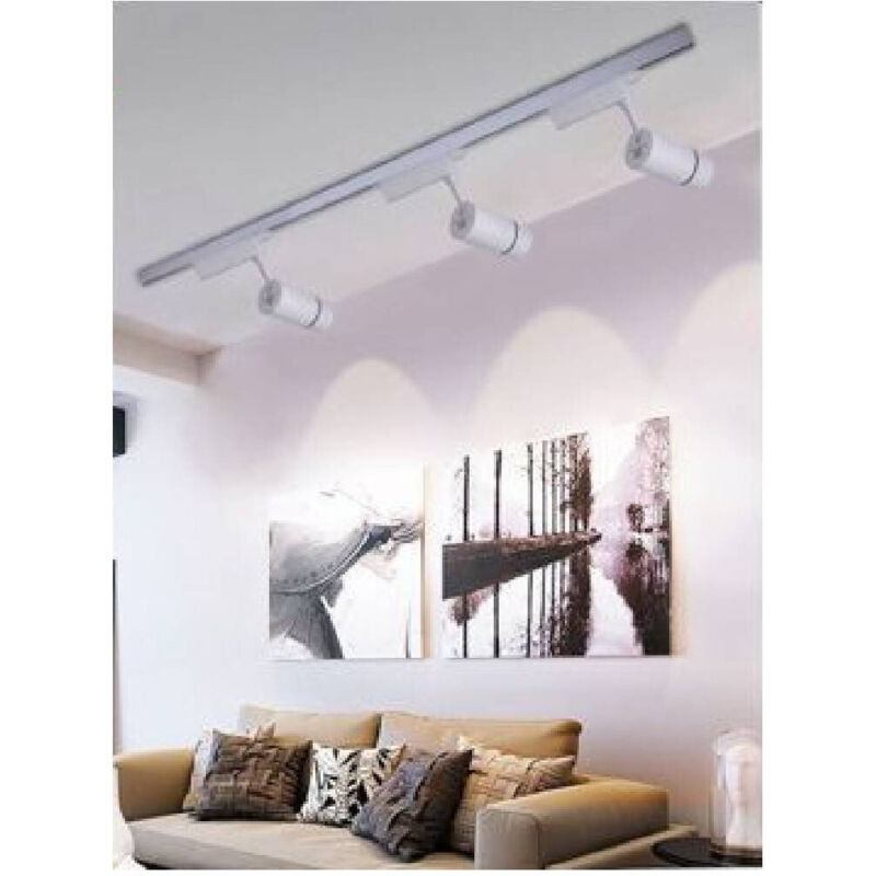 foto del prodotto trade shop traesio faro proiettore binario 30w led cob luce 6500k 3000k 4000k f30w 07a faretto bianco bianco naturale 