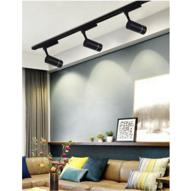 foto del prodotto trade shop traesio faro proiettore binario 30w led cob luce 6500k 3000k 4000k faretto nero f30w 07h bianco caldo 
