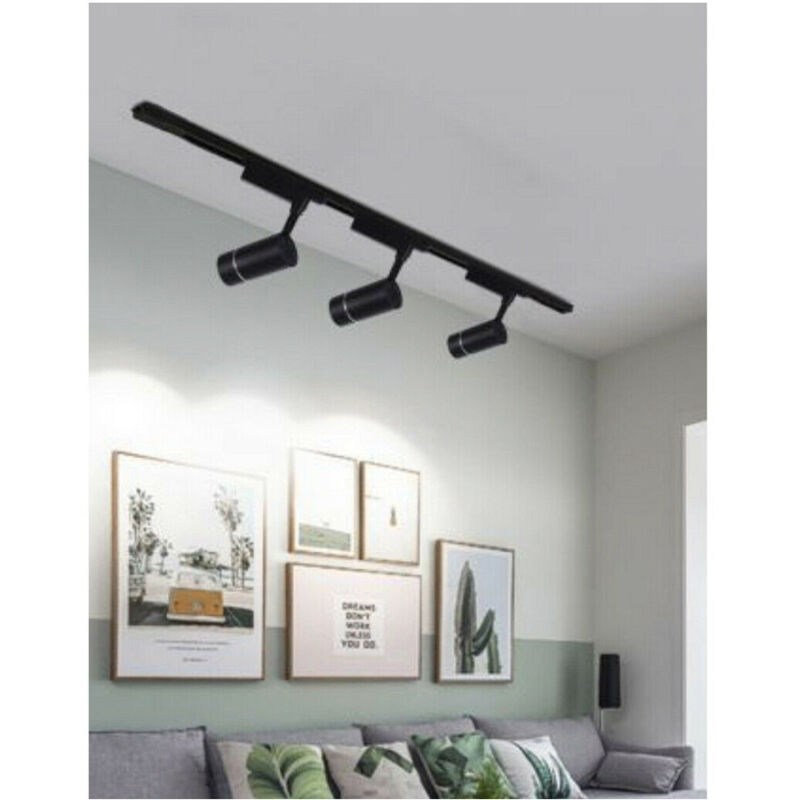 foto del prodotto trade shop traesio faro proiettore binario 30w led cob luce 6500k 3000k 4000k faretto nero f30w 07h bianco freddo 