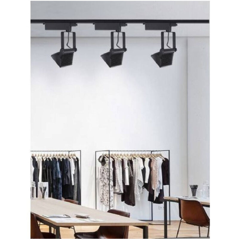 foto del prodotto trade shop traesio faro proiettore orientabile 30w luce 6500k 4000k faretto led cob binario f30w 6h bianco freddo 
