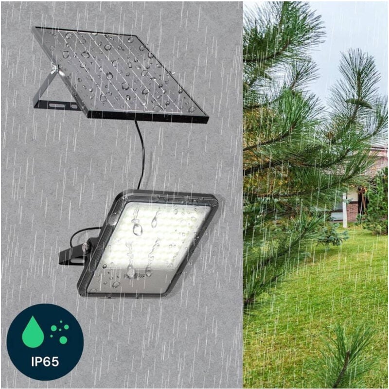 foto del prodotto trade shop traesio faro solare led 120 w ip65 sensore crepuscolare faretto dimmerabile telecomando 