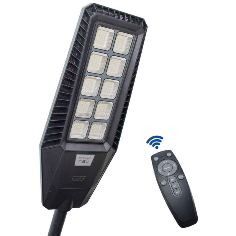 foto del prodotto trade shop traesio faro stradale solare led 170 w sensore crepuscolare ip65 pannello fotovoltaico 