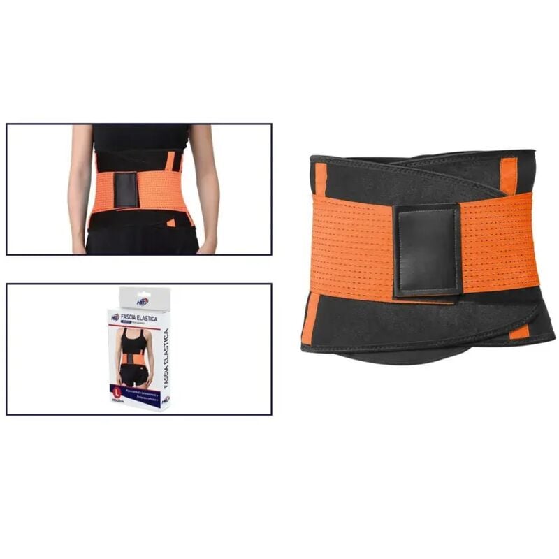 foto del prodotto trade shop traesio fascia lombare supporto per la schiena cintura di sostegno trainer pancia unisex arancione l