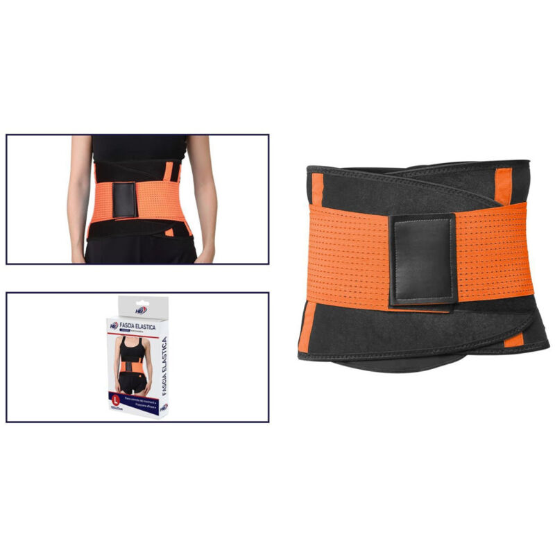 foto del prodotto trade shop traesio fascia lombare supporto per la schiena cintura di sostegno trainer pancia unisex arancione xl