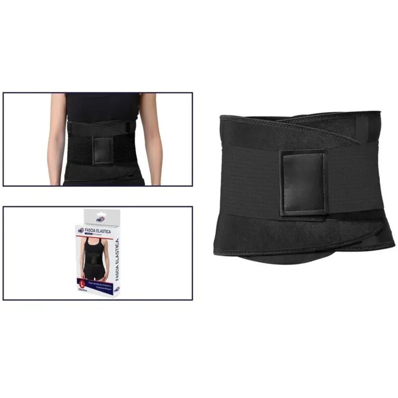 foto del prodotto trade shop traesio fascia lombare supporto per la schiena cintura di sostegno trainer pancia unisex nero l