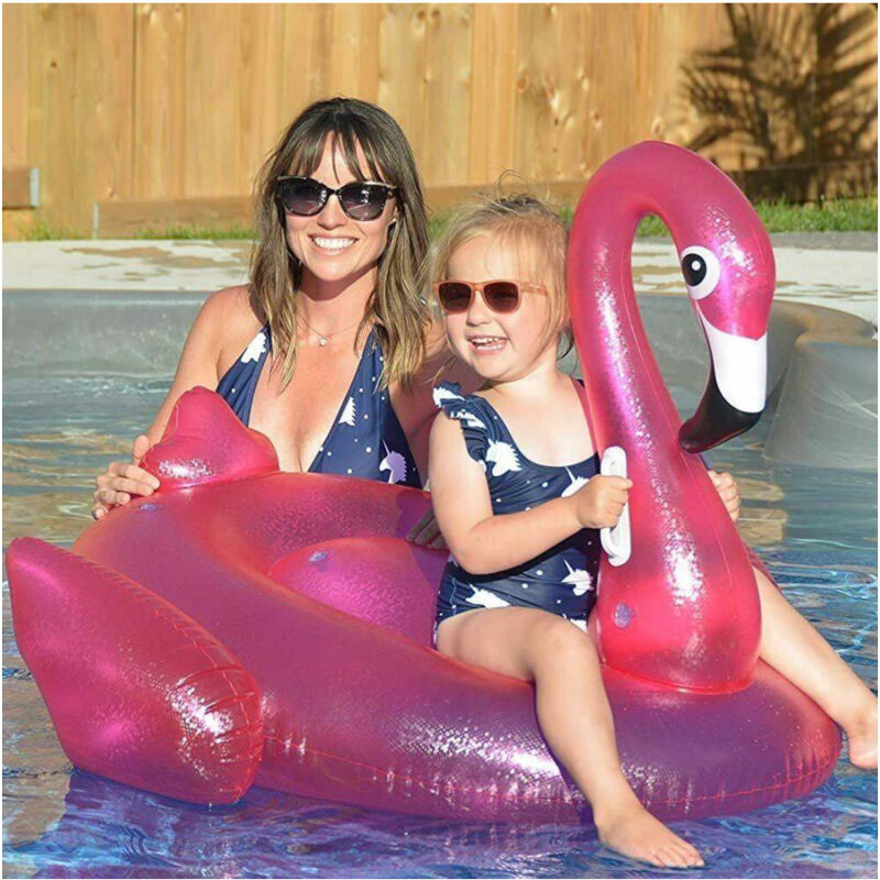 foto del prodotto trade shop traesio fenicottero cavalcabile gioco gonfiabile bambini 110x102cm mare piscina spiaggia 
