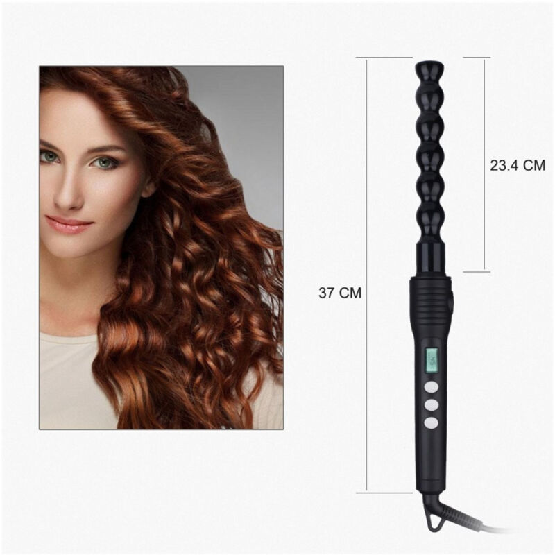 foto del prodotto trade shop traesio ferro arricciacapelli con display lcd temperatura controllata spiral curler 