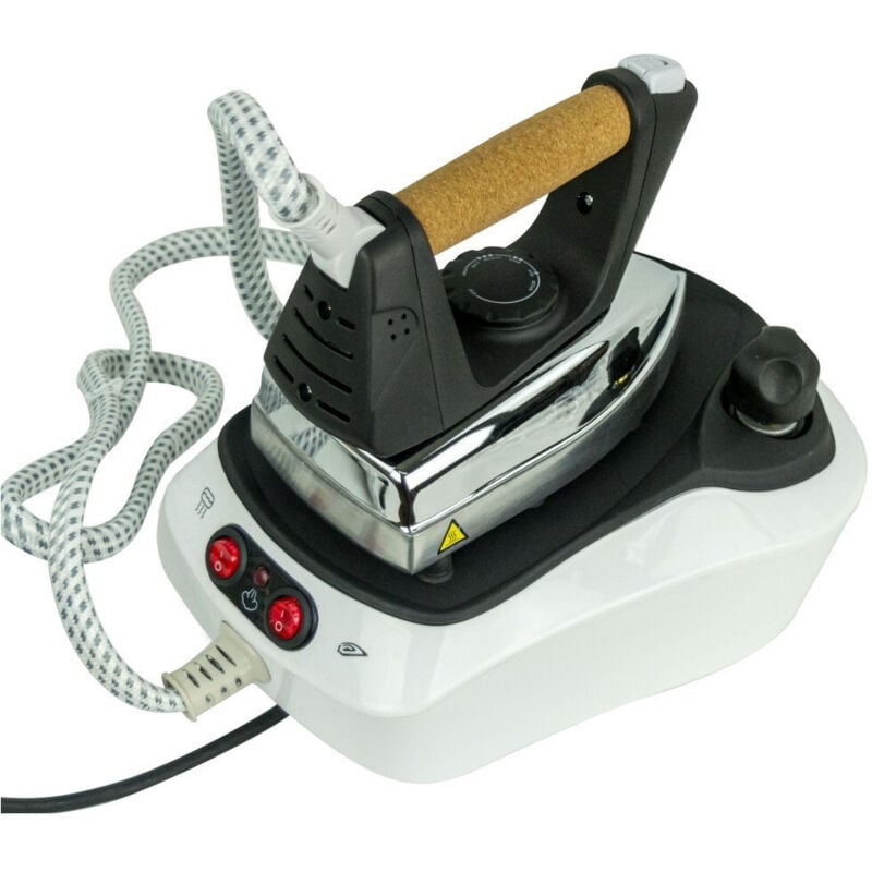 foto del prodotto trade shop traesio - ferro da stiro con caldaia piastra acciaio inox vapore continuo regolabile 2200w -