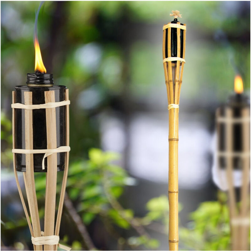 foto del prodotto trade shop traesio fiaccola bamb bamboo 90cm esterno giardino luce torcia stoppino bt a90 ro000442 