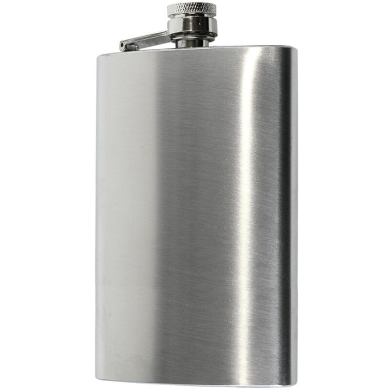 foto del prodotto trade shop traesio fiaschetta bottiglietta in acciaio inox da 177 ml 6 once tascabile ergonomico 