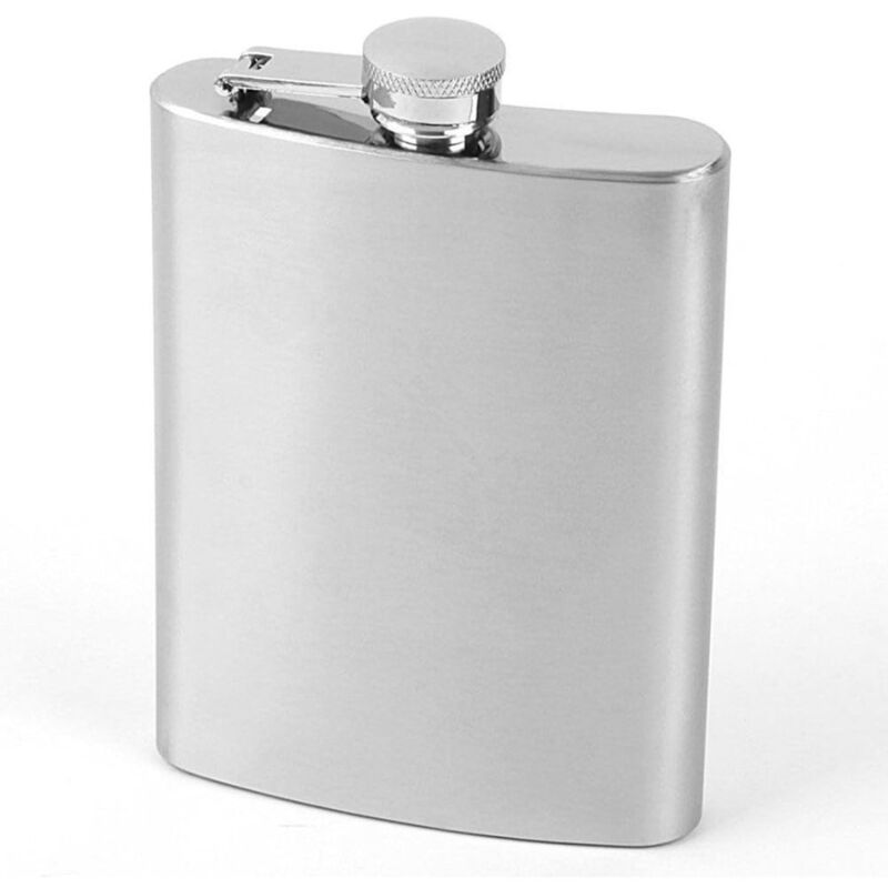 foto del prodotto trade shop traesio fiaschetta in acciaio inox 240 ml per whisky brandy rum vodka tascabile viaggio 