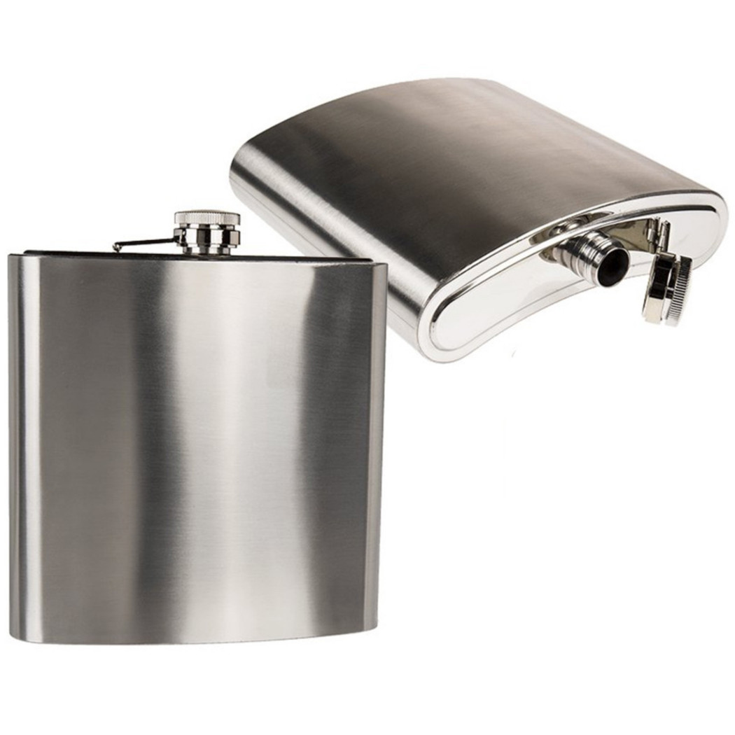 foto del prodotto trade shop traesio fiaschetta portaliquore in metallo xxl tascabile capacita 180ml altezza 18,5cm 
