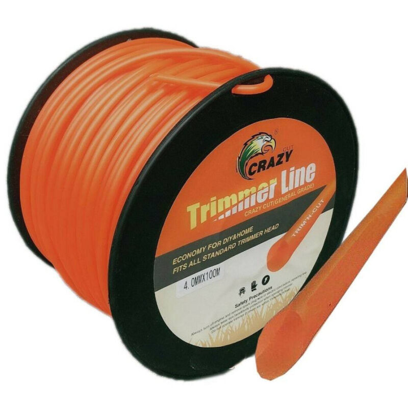 foto del prodotto trade shop traesio filo per decespugliatore tondo 4mm bobina 100mt tagliaerba cavo matassa rosso 