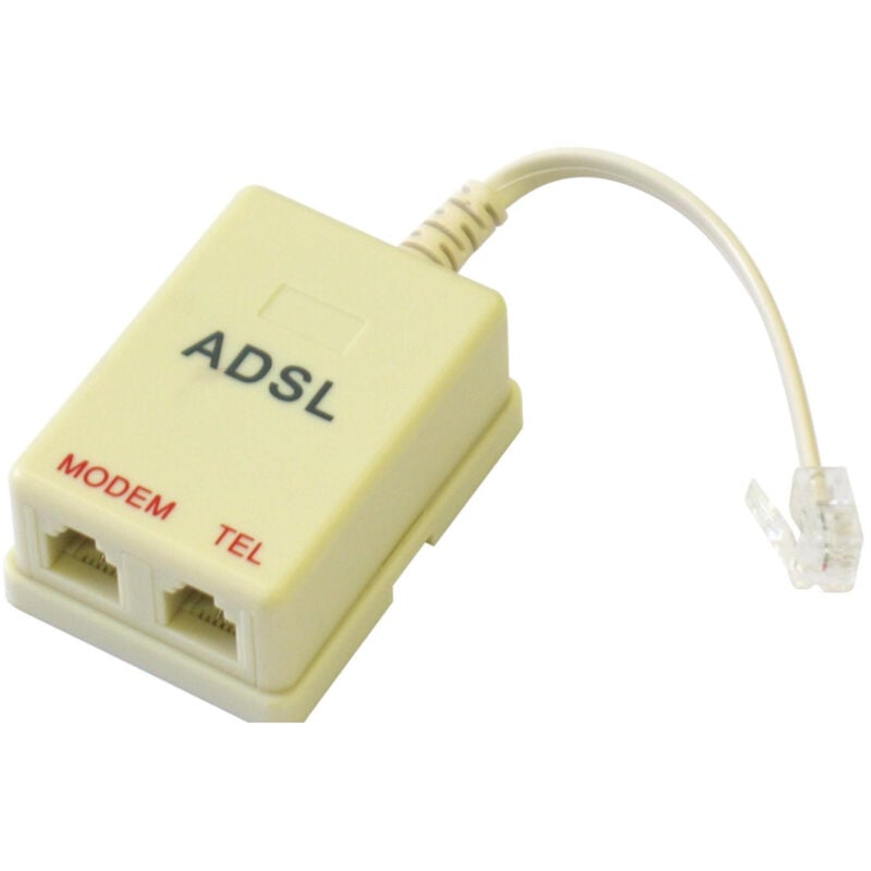 foto del prodotto trade shop traesio filtro adsl rj11 telecom plus splitter plug internet linea fax presa telefonica 