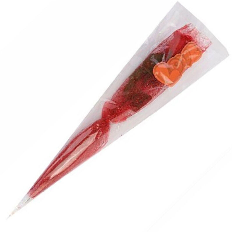 foto del prodotto trade shop traesio fiore rosa rossa artificiale con ramo foglie 55cm regalo per san valentino 63291 