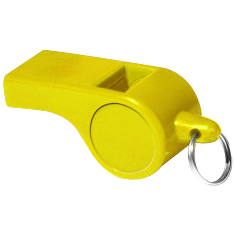 foto del prodotto trade shop traesio fischietto in plastica con laccetto corda calcio arbitro bambini bimbo gioco 
