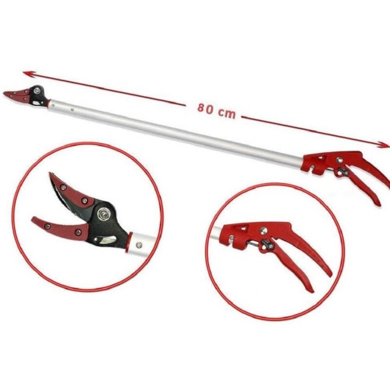 foto del prodotto trade shop traesio forbice potatura coglifrutta cesoia raccogli frutta 80 cm taglia piante giardino 