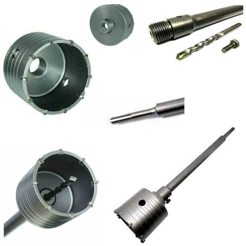 foto del prodotto trade shop traesio fresa a tazza 110 mm carotatrice con asta sds plus 60 cm calcestruzzo cemento 