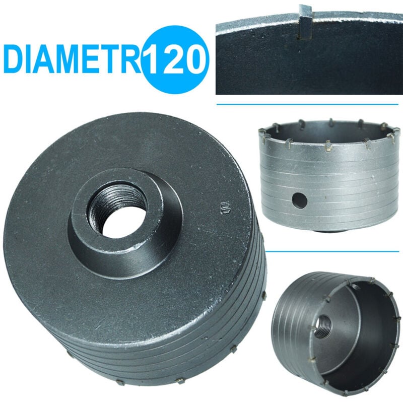 foto del prodotto trade shop traesio fresa carotatrice a tazza 120 mm per muro frese pietra calcestruzzo cemento 