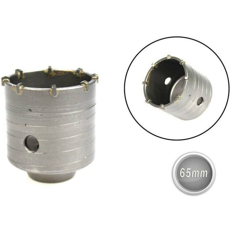 foto del prodotto trade shop traesio fresa carotatrice a tazza in acciaio diametro 65 mm per muro frese fai da te 