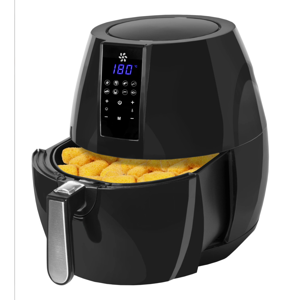 foto del prodotto trade shop traesio friggitrice aria calda digitale senza olio airfryer 7 lt frigge cuoce 1800w 