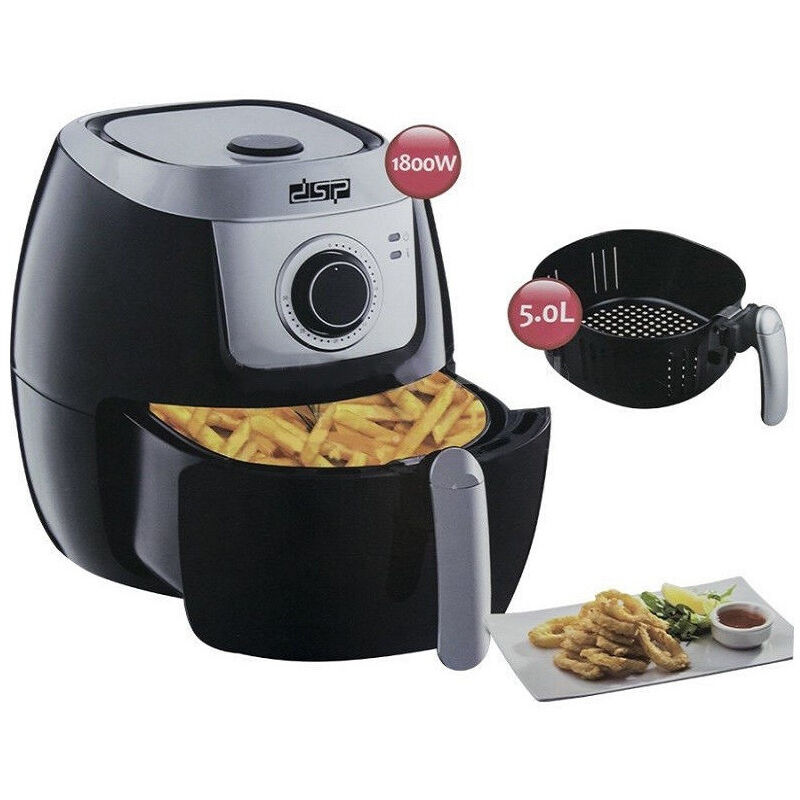 foto del prodotto trade shop traesio friggitrice aria elettrica calda infrarossi cottura sana cestello grill 5l 1800w 
