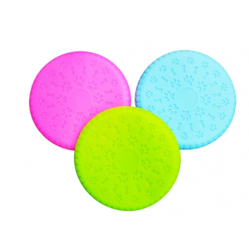 foto del prodotto trade shop traesio frisbee in silicone 22.5 cm morbido frisby sport resistente animali cane 