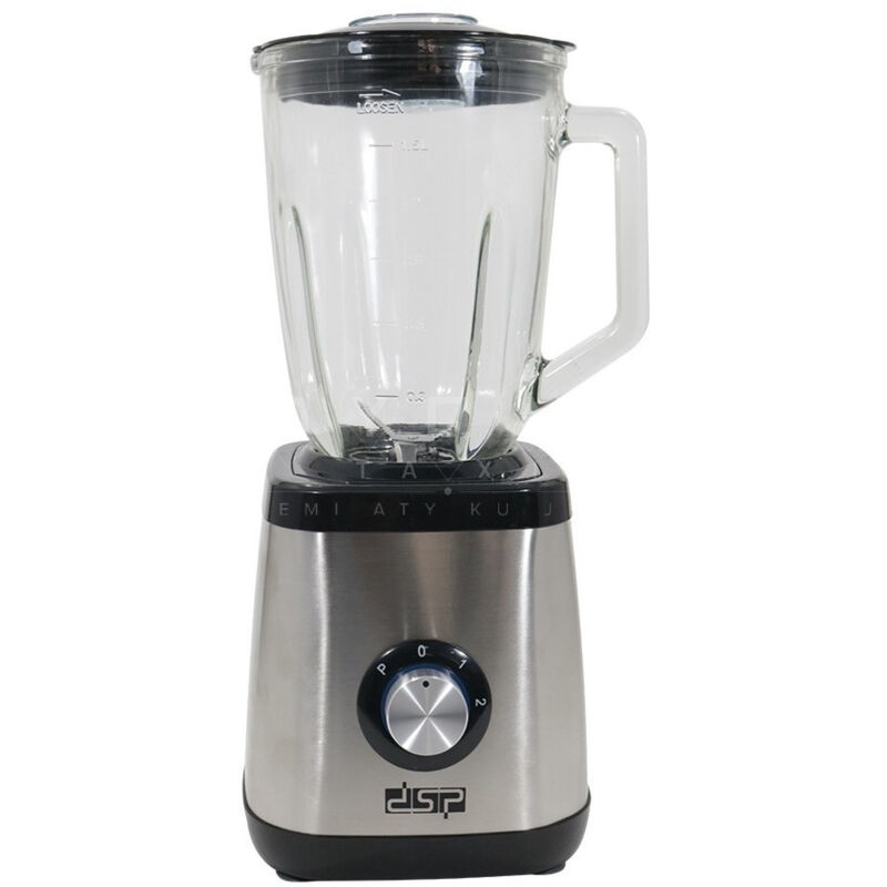 foto del prodotto trade shop traesio frullatore 2 velocita pulse 350 w acciaio con caraffa in vetro frullati frutta 