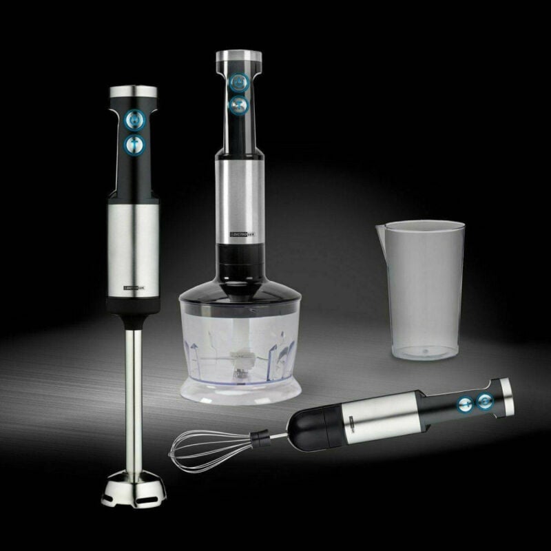 foto del prodotto trade shop traesio frullatore ad immersione 3in1 lame titanio 700w sbattitore tritatutto minipimer 