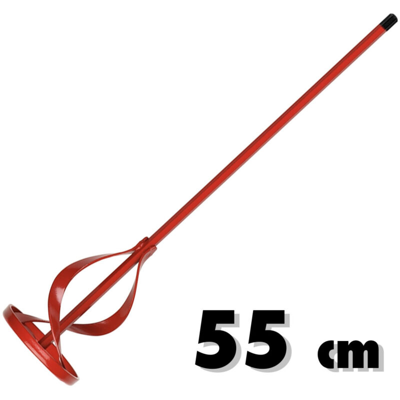 foto del prodotto trade shop traesio frusta in acciaio zincato per miscelatore pittura colla malta 55 cm colore rosso 